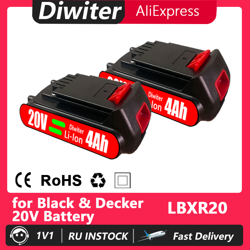 Black+Decker Tool 20V Max - Baterai Pengganti 18V 4000mAh Untuk Black