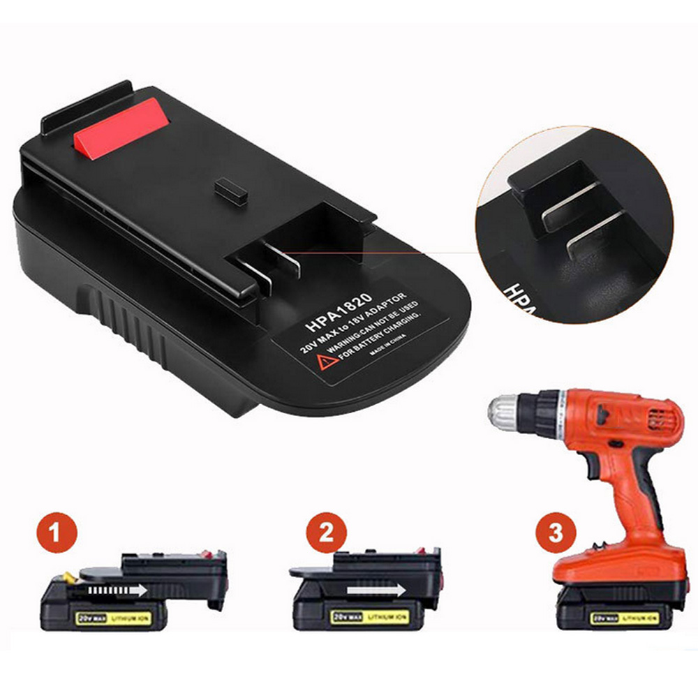 Black+Decker Tool 20V Max - Adaptor Pengganti HPA1820 untuk Kabel Hitam