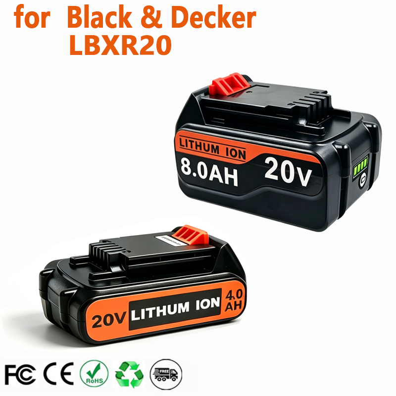 Black+Decker Tool 20V Max - 18V 3.0Ah 8.0Ah BL2018 Pengganti Baterai