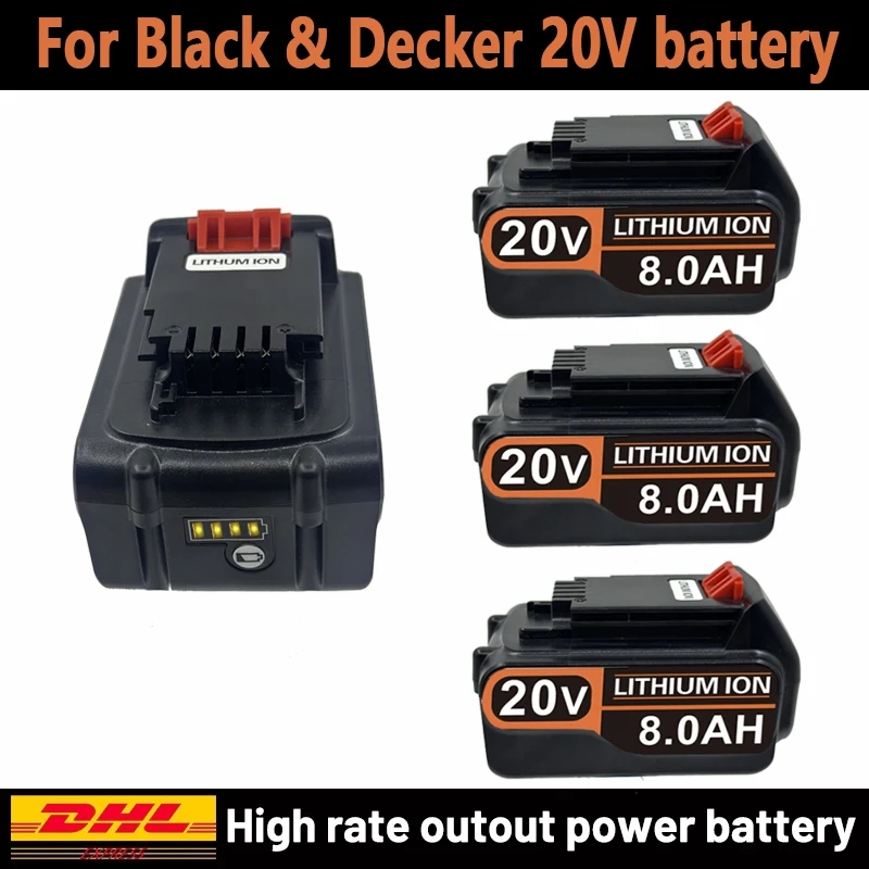 Black+Decker Tool 20V Max - 18V 3.0Ah 4.0Ah BL2018 Pengganti Baterai