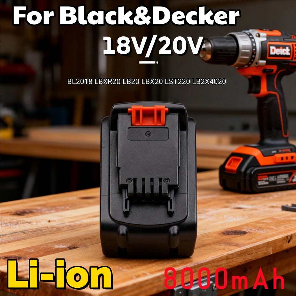 Black+Decker Tool 20V Max - Baterai Long Runtime 20V 8000mAh 8.0Ah