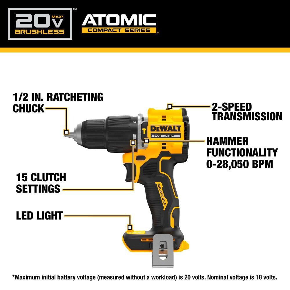 DEWALT DCD799 ATOMIC 20V MAX*  - Dewalt Drill Atomic 20V ulasan dan harga