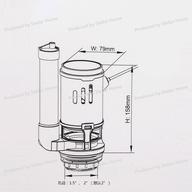 Katup Pembuangan Tunggal Tipe  - Toilet Fill Valve ulasan dan harga
