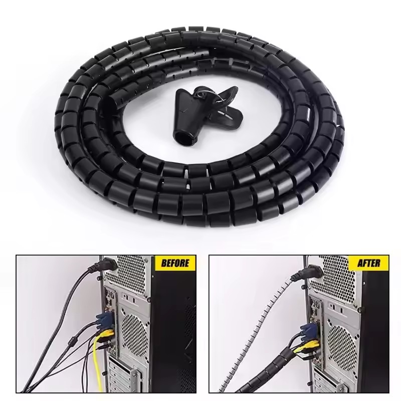 2M Klip Pengatur Kabel Spiral  - Plastic Pipe Clip ulasan dan harga